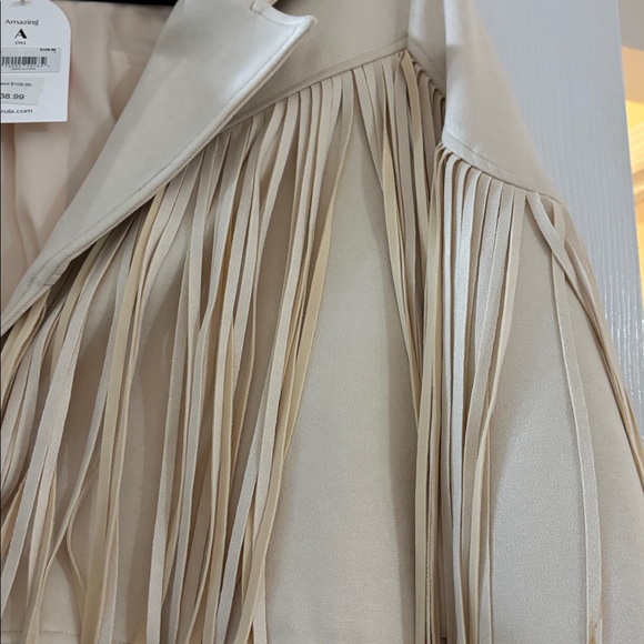 ARULA Cream Fringe Suede Jacket NWT - Picture 3 of 6